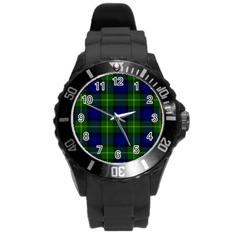 Gordon Tartan Round Plastic Sport Watch (L) from ArtsNow.com Front