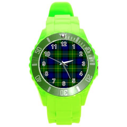 Gordon Tartan Round Plastic Sport Watch (L) from ArtsNow.com Front