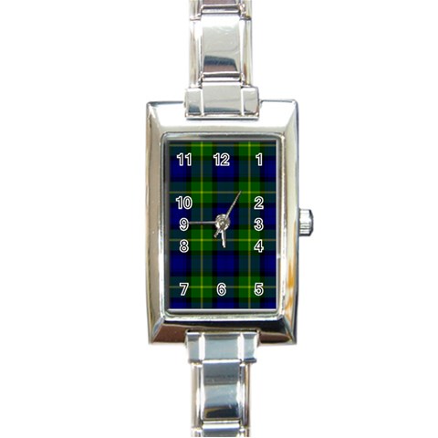 Gordon Tartan Rectangle Italian Charm Watch from ArtsNow.com Front
