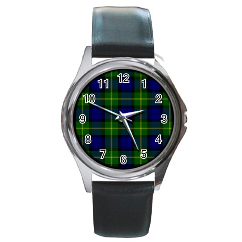 Gordon Tartan Round Metal Watch from ArtsNow.com Front