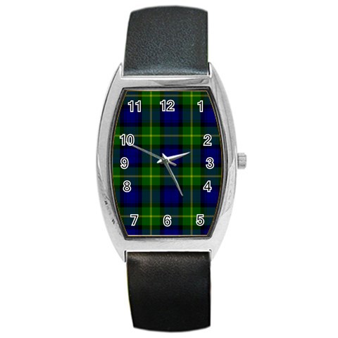 Gordon Tartan Barrel Style Metal Watch from ArtsNow.com Front