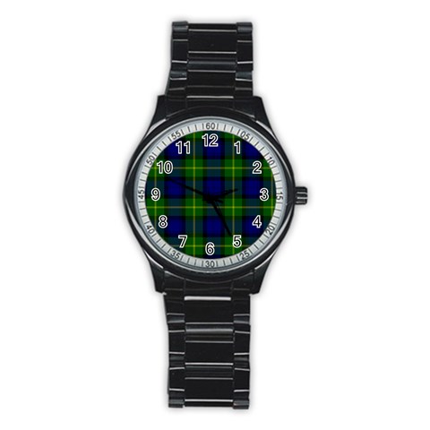Gordon Tartan Stainless Steel Round Watch from ArtsNow.com Front