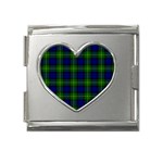 Gordon Tartan Mega Link Heart Italian Charm (18mm)
