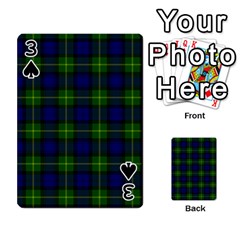 Gordon Tartan Playing Cards 54 Designs from ArtsNow.com Front - Spade3