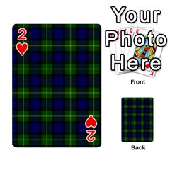 Gordon Tartan Playing Cards 54 Designs from ArtsNow.com Front - Heart2