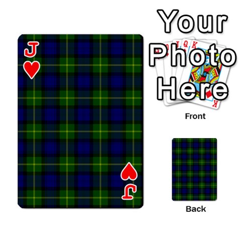 Jack Gordon Tartan Playing Cards 54 Designs from ArtsNow.com Front - HeartJ