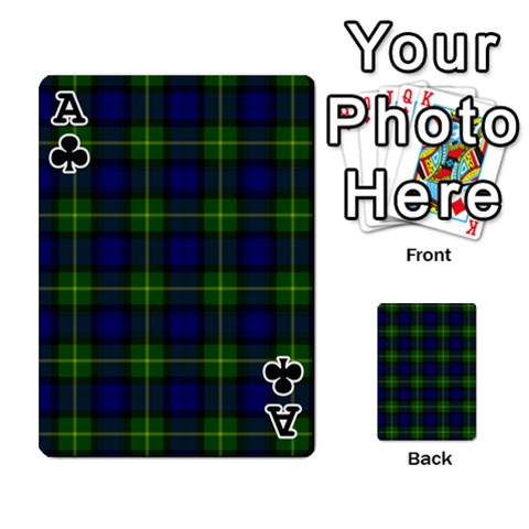 Ace Gordon Tartan Playing Cards 54 Designs from ArtsNow.com Front - ClubA