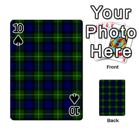 Gordon Tartan Playing Cards 54 Designs from ArtsNow.com Front - Spade10