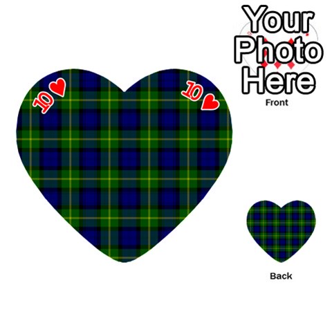 Gordon Tartan Playing Cards 54 (Heart) from ArtsNow.com Front - Heart10