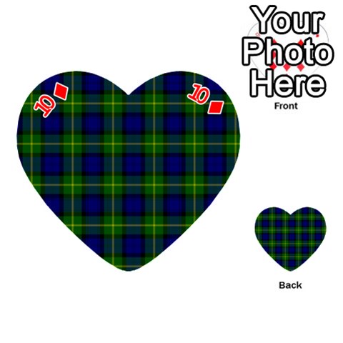 Gordon Tartan Playing Cards 54 (Heart) from ArtsNow.com Front - Diamond10
