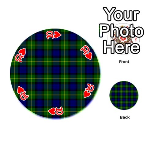 Gordon Tartan Playing Cards 54 (Round) from ArtsNow.com Front - Heart10