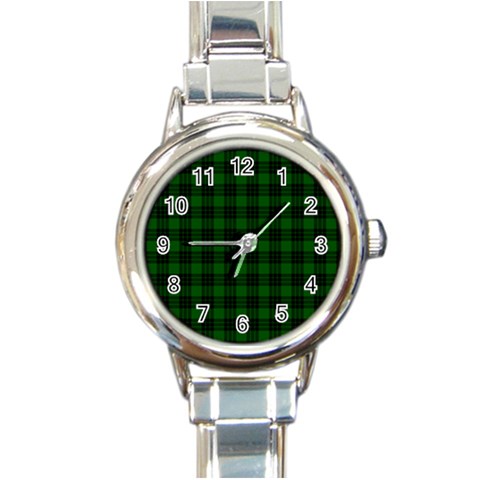 Graham Tartan Round Italian Charm Watch from ArtsNow.com Front