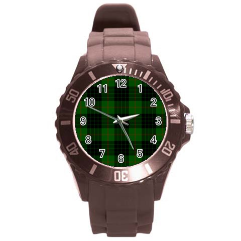 Gunn Tartan Round Plastic Sport Watch (L) from ArtsNow.com Front