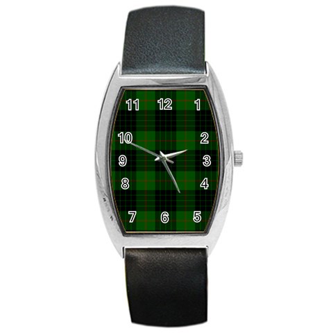 Gunn Tartan Barrel Style Metal Watch from ArtsNow.com Front