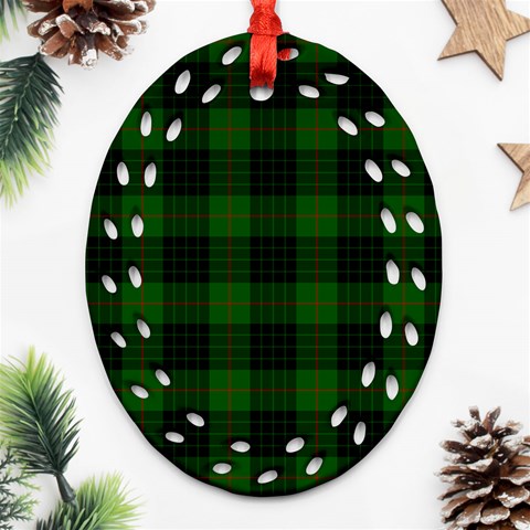Gunn Tartan Ornament (Bell) Ornament (Oval Filigree) from ArtsNow.com Front