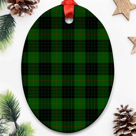 Gunn Tartan Oval Ornament (Two Sides) from ArtsNow.com Front