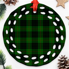 Gunn Tartan Round Filigree Ornament (Two Sides) from ArtsNow.com Front