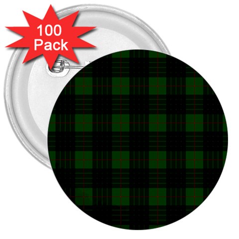 Gunn Tartan 3  Button (100 pack) from ArtsNow.com Front