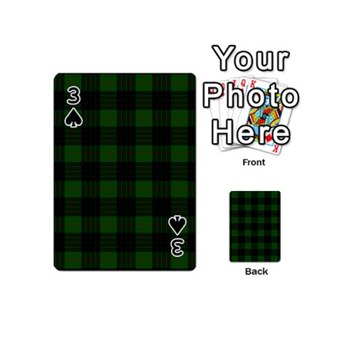 Gunn Tartan Playing Cards 54 (Mini) from ArtsNow.com Front - Spade3