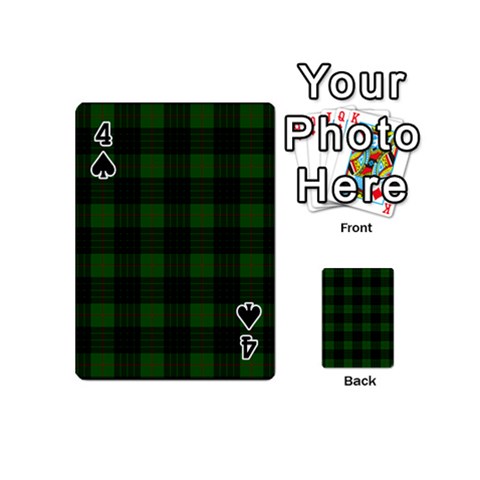 Gunn Tartan Playing Cards 54 (Mini) from ArtsNow.com Front - Spade4