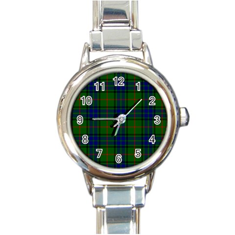 Lauder Tartan Round Italian Charm Watch from ArtsNow.com Front