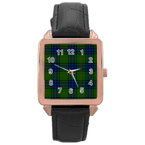 Lauder Tartan Rose Gold Leather Watch from ArtsNow.com Front