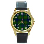 Lauder Tartan Round Gold Metal Watch