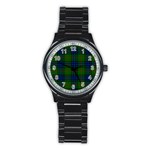 Lauder Tartan Stainless Steel Round Watch