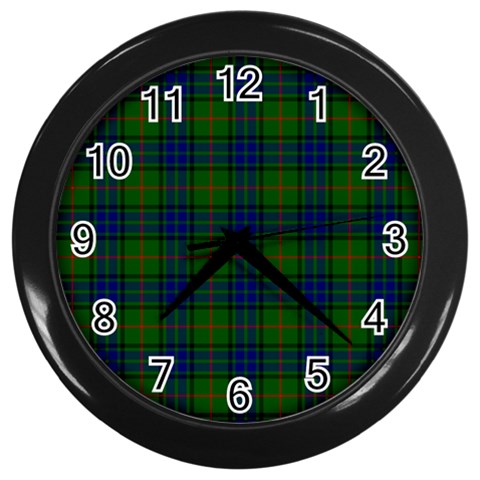 Lauder Tartan Wall Clock (Black) from ArtsNow.com Front