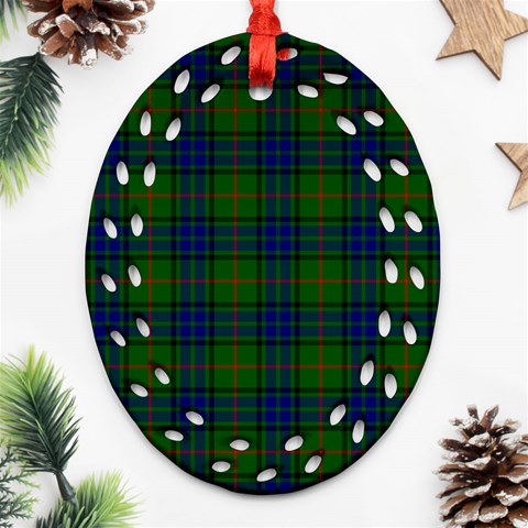Lauder Tartan Ornament (Bell) Ornament (Oval Filigree) from ArtsNow.com Front