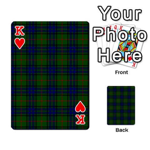 King Lauder Tartan Playing Cards 54 Designs from ArtsNow.com Front - HeartK