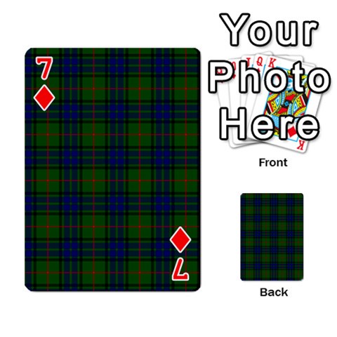 Lauder Tartan Playing Cards 54 Designs from ArtsNow.com Front - Diamond7