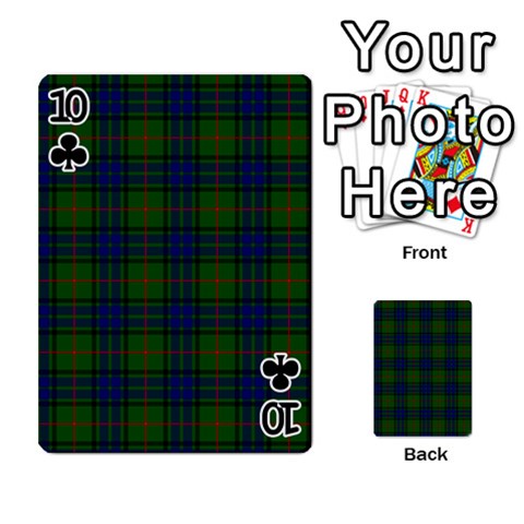 Lauder Tartan Playing Cards 54 Designs from ArtsNow.com Front - Club10
