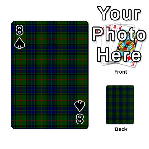 Lauder Tartan Playing Cards 54 Designs from ArtsNow.com Front - Spade8