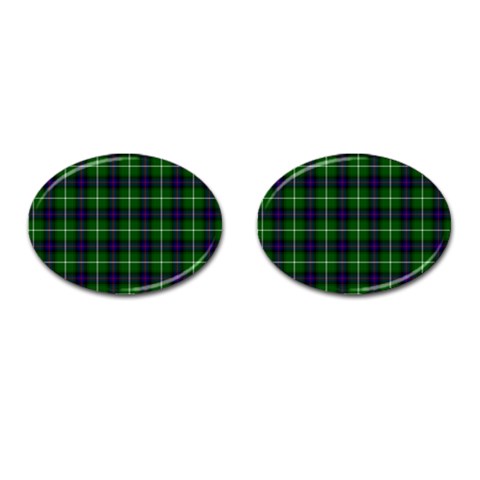 MacDonald of the Isles Tartan Cufflinks (Oval) from ArtsNow.com Front(Pair)