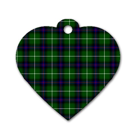 MacDonald of the Isles Tartan Dog Tag Heart (One Side) from ArtsNow.com Front