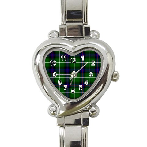 MacDonald of the Isles Tartan Heart Italian Charm Watch from ArtsNow.com Front