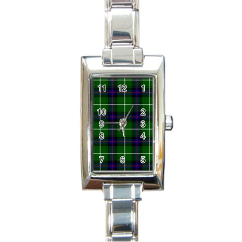 MacDonald of the Isles Tartan Rectangle Italian Charm Watch from ArtsNow.com Front