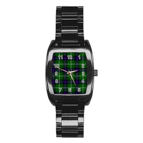 MacDonald of the Isles Tartan Stainless Steel Barrel Watch from ArtsNow.com Front