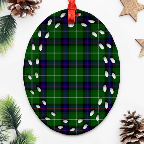 MacDonald of the Isles Tartan Ornament (Bell) Ornament (Oval Filigree) from ArtsNow.com Front