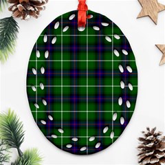 MacDonald of the Isles Tartan Oval Filigree Ornament (Two Sides) from ArtsNow.com Front