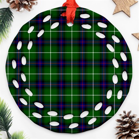 MacDonald of the Isles Tartan Ornament (Round Filigree) from ArtsNow.com Front