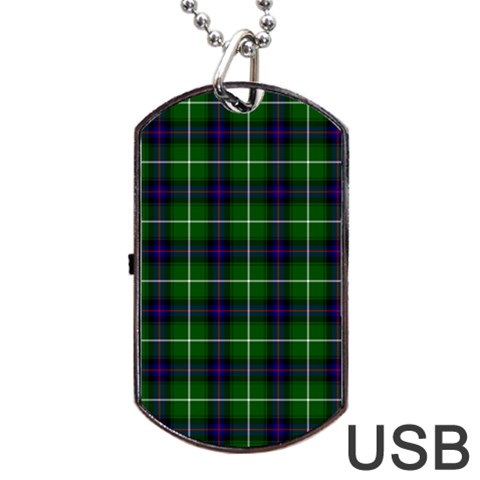 MacDonald of the Isles Tartan Dog Tag USB Flash (One Side) from ArtsNow.com Front