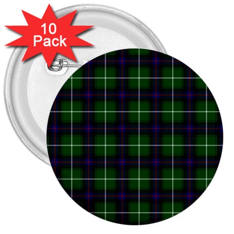 MacDonald of the Isles Tartan 3  Button (10 pack) from ArtsNow.com Front