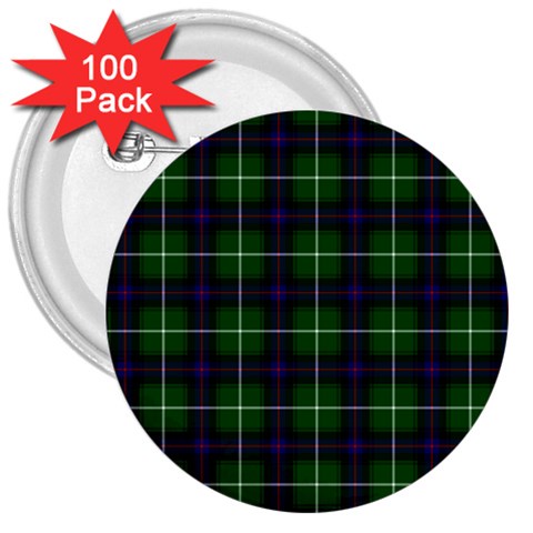 MacDonald of the Isles Tartan 3  Button (100 pack) from ArtsNow.com Front