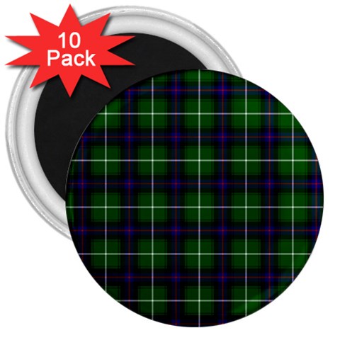 MacDonald of the Isles Tartan 3  Magnet (10 pack) from ArtsNow.com Front