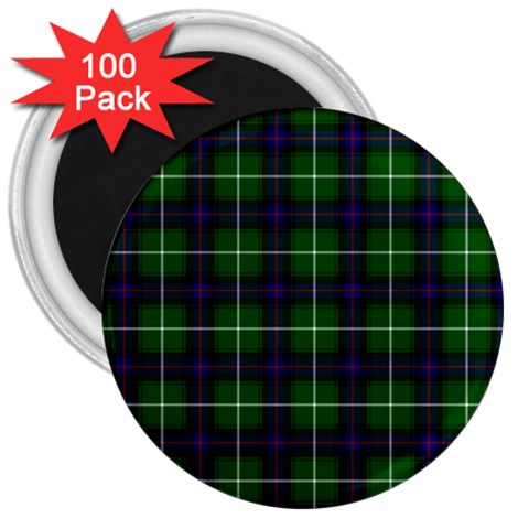 MacDonald of the Isles Tartan 3  Magnet (100 pack) from ArtsNow.com Front