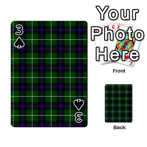 MacDonald of the Isles Tartan Playing Cards 54 Designs from ArtsNow.com Front - Spade3