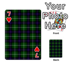 MacDonald of the Isles Tartan Playing Cards 54 Designs from ArtsNow.com Front - Heart7