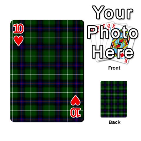 MacDonald of the Isles Tartan Playing Cards 54 Designs from ArtsNow.com Front - Heart10